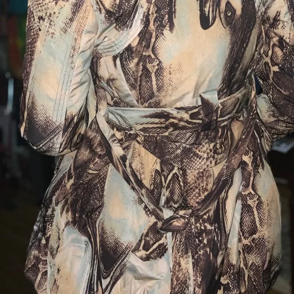 Moon River, Abstract Print Down Filled Puffer Coat, Sz 40 (US 4/6), EUC - Picture 9 of 15